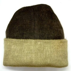 Dark cream n dark coffee beanie cap hat handmade Ecuadorian brand new alpaca